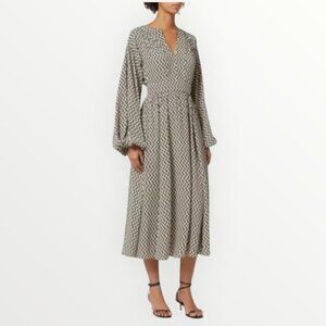 Diane Von Furstenberg Hecuba Twill Blend Midi Dress